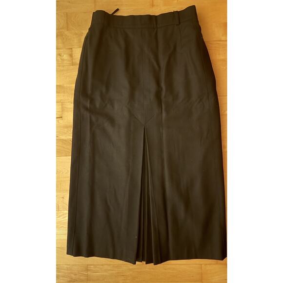 VTG Escada Black Wool Pleat Maxi Skirt 40 US 8 - Picture 1 of 5